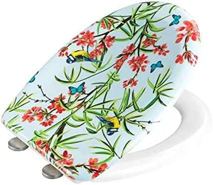 Toilet Seat Premium Duroplast Design with Soft-Close Mechanism (Natura) By Wenko.de